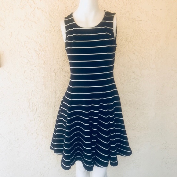 Eliza J Dresses & Skirts - Eliza J Navy & White Fit and Flare Dress Size 4
